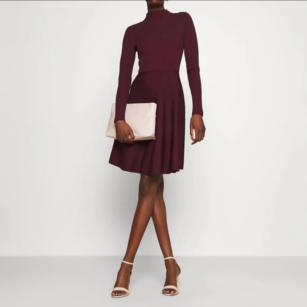 Ted Baker Josey oxblood sweater dress